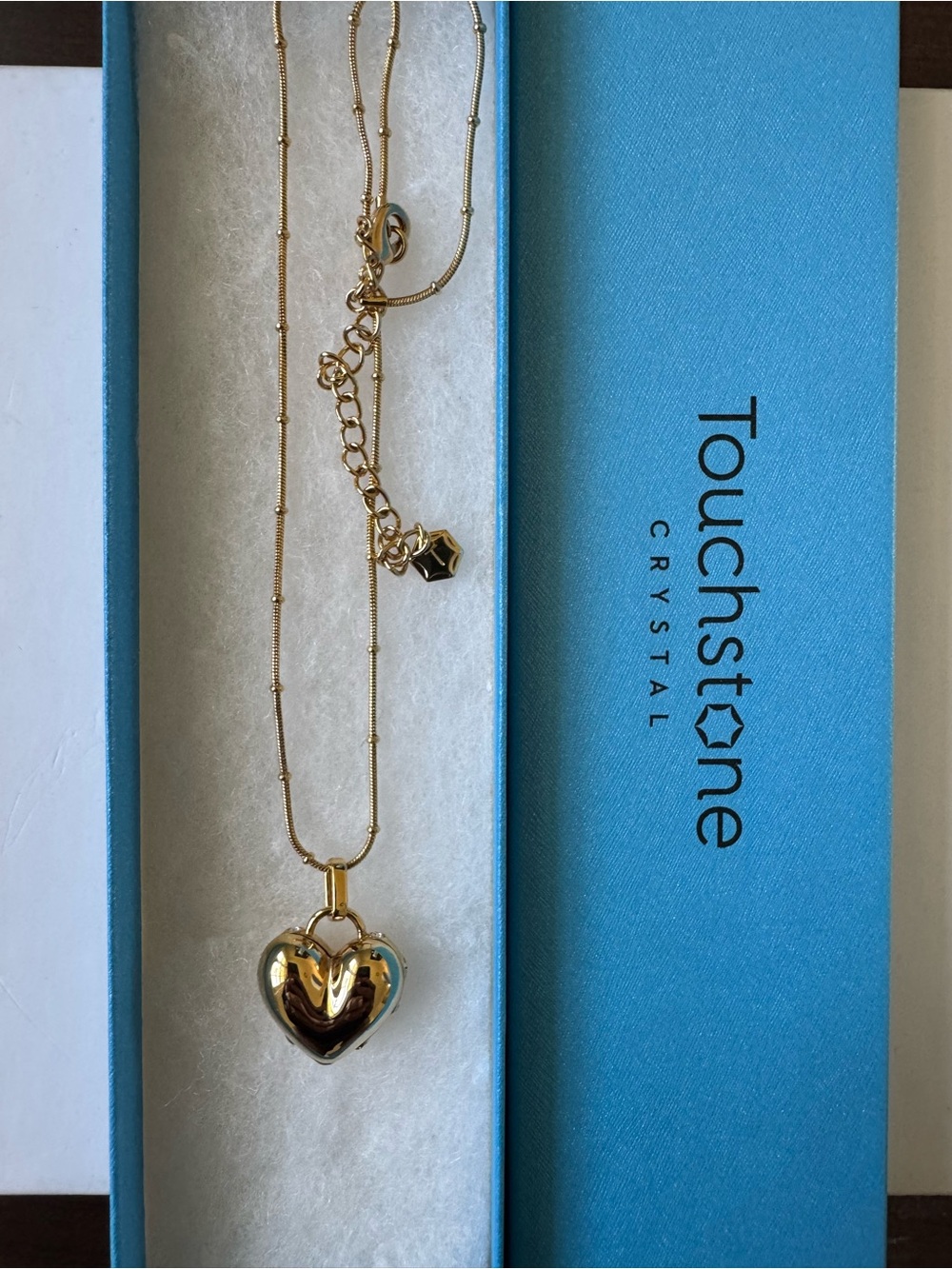 💛Touchstone Crystal Full Heart Pendant Golden💛